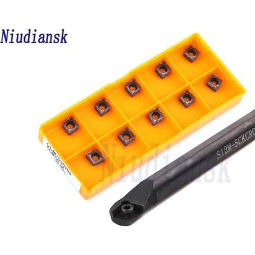 10pcs Carbide Inserts CCMT0602 CNC Lathe Tool 1pc S08K-SCKCR06 S10K-SCKCR06 Internal Turning Tool Holder S12M-SCKCR06 SCKCL Suit