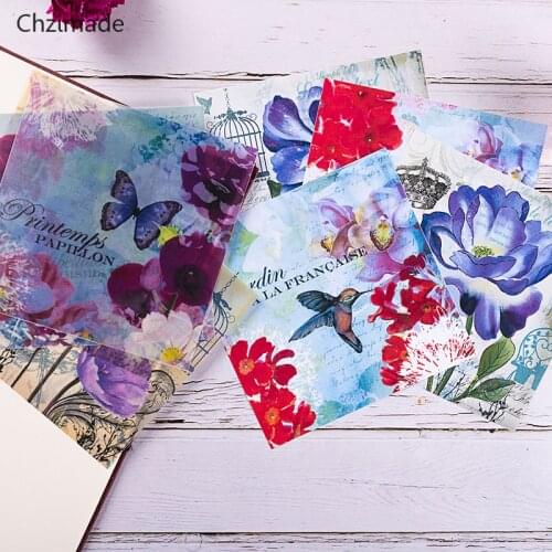 Lychee Life 8Pcs/lot Purple Dream Flower Vellum Paper Journal Diary Planner Scrapbooking Decorative DIY Paper Craft