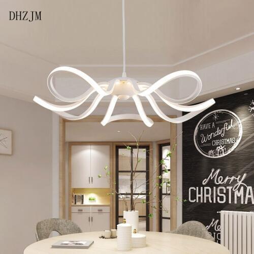 Minimalism Modern Led Hanging Pendant lights Dining Room Kitchen Room White Color Aluminum pendant lamp Fixtures home lighting