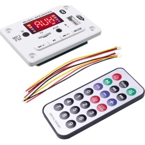 MP3 Decoder Board Bluetooth Car FM Radio Module Supports FM TF USB AUX Recorder M5TD