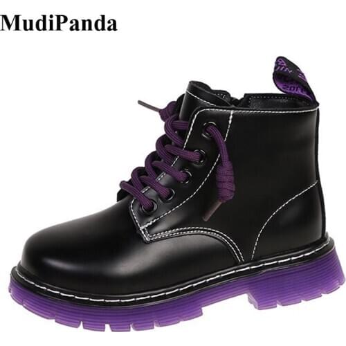 MudiPanda 2021 ChildrenS Winter Martin Boots For Kids Girls Shoes Toddler Boy Plus Velvet Warm Leather Boots 4 5 6 8 10 12 Yrs