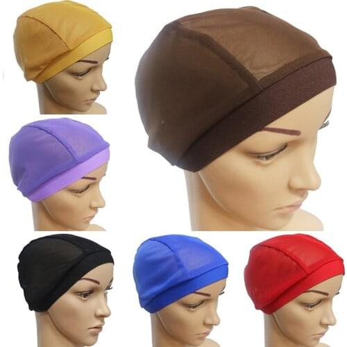 Muslim mesh bottom hat Women Elastic Solid Color Casual Warm Winter Headscarf Bonnet Inner Hijabs Cap Muslim Hijab Wrap Head