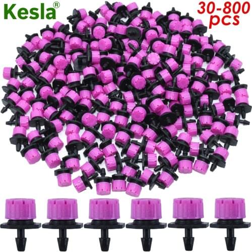 KESLA 30-800PCS Garden 1/4'' Adjustable Micro Nozzle Dripper Drip Irrigation System 4/7MM Hose Flower Watering Sprinkler Emitter