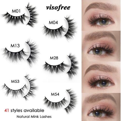 Visofree eyelashes makeup 3d mink lashes natural short mink eyelashes natural lashes wispy eye lashes maquillaje fake lashes