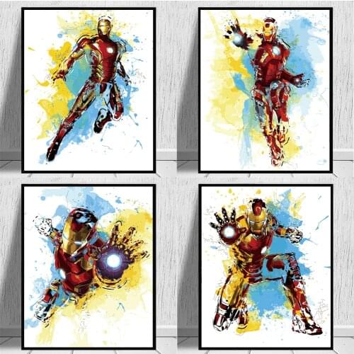 MARVEL Iron Man Diy Oil Painting by Numbers Drawing On Canvas Superhero Handpainted Diy Paintings Art Pictures Kids Room Decor