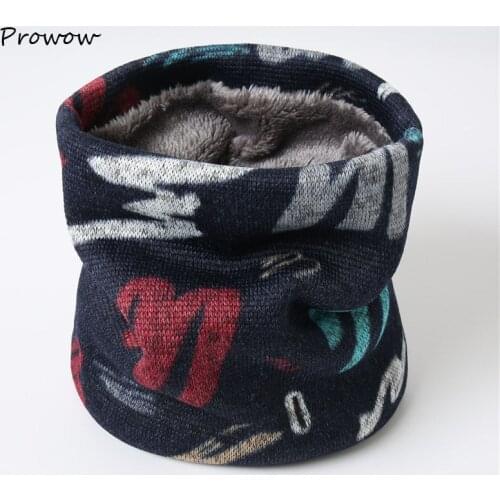 Fashion Print Ring Scarf Women Winter Neck Snood Scarves Unisex Female Geometric Warm Fur Child Men Outdoor Scarfs D063