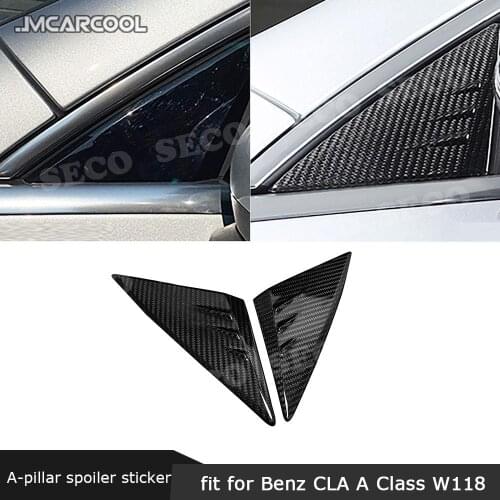 Carbon Fiber A-Pillar Spoiler Sticker Air Vent Outler Car Decoration For Mercedes Benz CLA A Class W118 CLA200 260 A180 AMG 2020