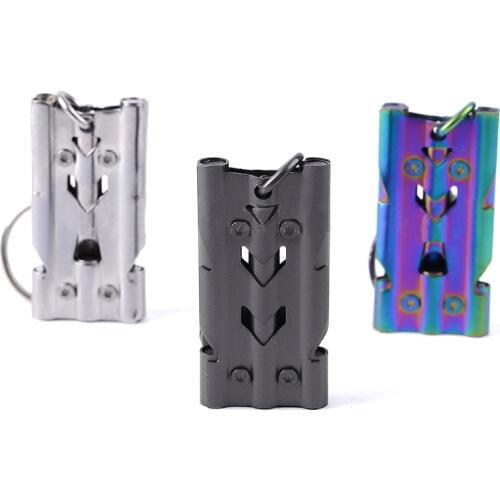 H1003 outdoor Three tubes Stainless steel whistle High-decibel whistle Survival in the wild EDC supplies
