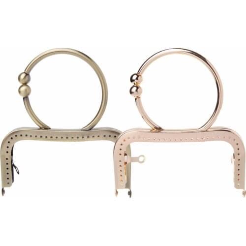 THINKTHENDO 1PC 12.5cm Vintage Metal Purse Bag Frame Kiss Clasp Lock With Handle