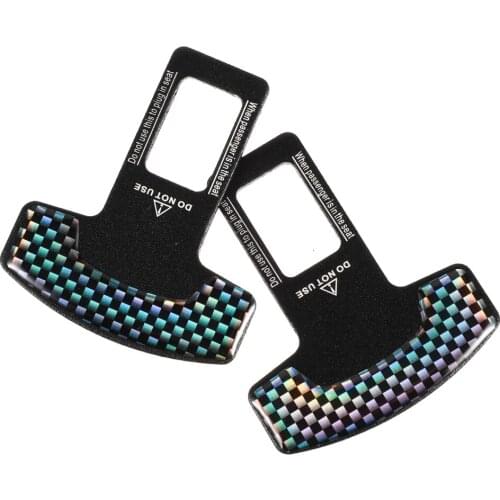 2pcs Car Seat Belt Clips Safety Car Seat Belt Buckles Seat Belt Plugs (Black)