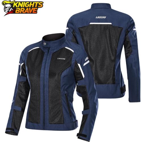 Women Motorcycle Jacket Protective Gear Summer Breathable Mesh Motocross Motorbike Clothing Night Reflection Chaqueta Moto