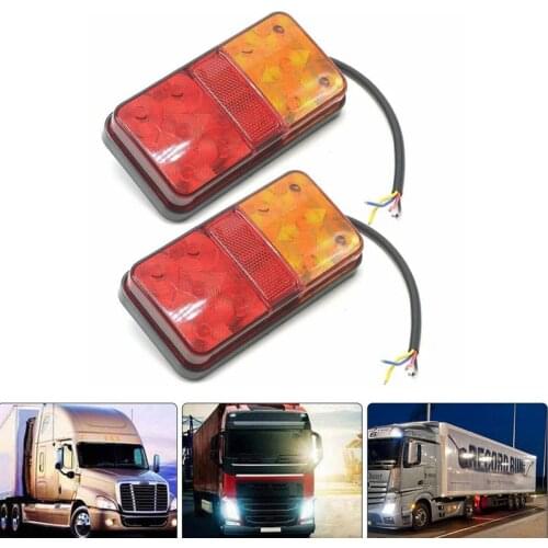 1 Pair 12V Waterproof Durable Car Truck LED Rear Tail Light Warning Lights Rear Lamp For Trailer Caravans Lorry Lamps TSLM1