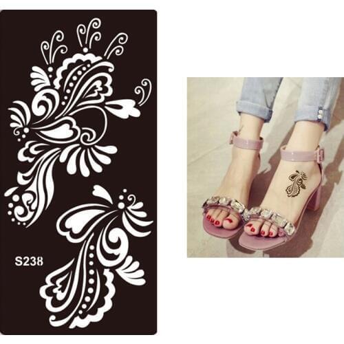 1pc Tasty Waterproof Temporary Tattoo Henna Flower Stencil for Sex Women Men Makeup Body Art Tattoo Sticker Template Design S238