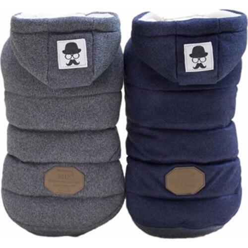 2 Colors Thick Cotton Pet Clothes Soft Winter Warm Dog Coat Jacket Hoodies Classic Clothing For Chihuahua Puppy Small Dogs S-XXL