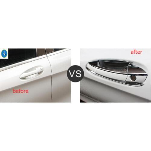 Yimaautotrims Auto Accessory Door Doorknob Handle & Bowl Protector Cover Trim For Mercedes Benz GLA X156 200 220 2015 2016 2017