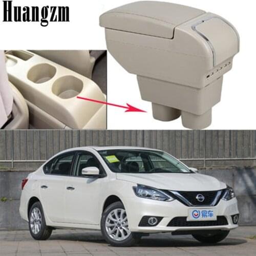 Large Space Armrest For Nissan Sylphy Versa Tiida Latio 2007-2011 Dual Layer Center Console Storage Box 2008 2009 2010