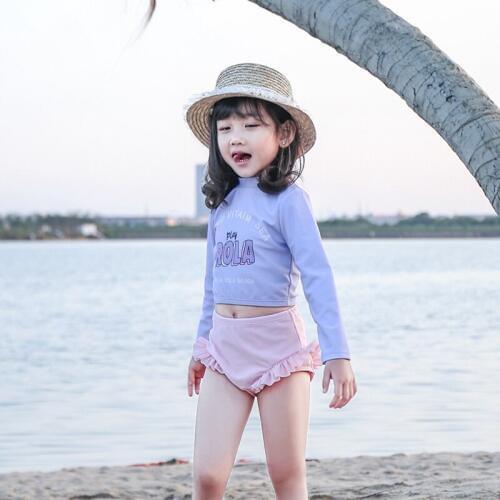 Kids Swimsuit Bathing Girls Bikini Kids Swimwear Water Play Baby Sunscreen Baby Girls Swimwear Beahwear 2Pcs Girls Swimwears