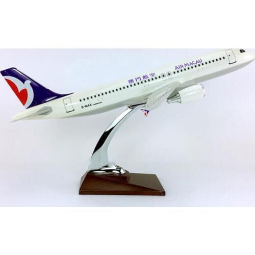 36CM 1:100 Scale Airbus A320-200 Model Air Macau Airlines With Base Alloy Aircraft Plane Collectible Cisplay Toys Collections
