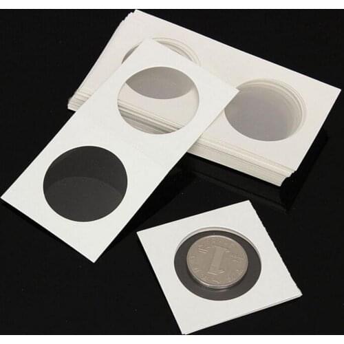 50PCS/Box 23/27/33mm Square Cardboard Coin Holders Coin Supplies Coin Album Collection Lighthouse Stamp Coin Holders Cover Case