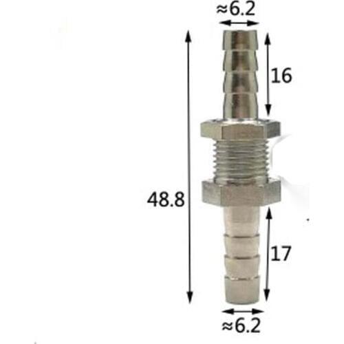 Fit 6mm ID Hose Brass Bulkhead Hosetail Hose Barb Pipe Fitting Connector Plating