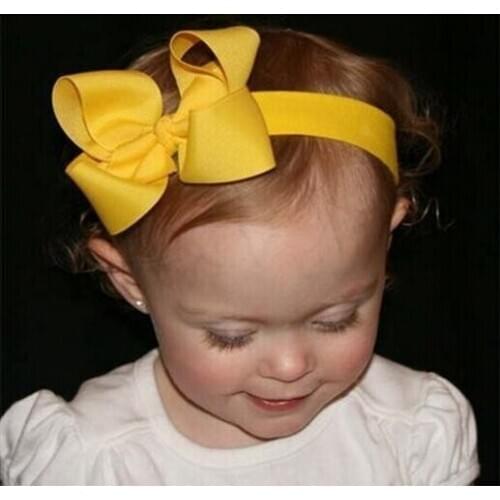 1 PCS Newborn Kids Headband Bows Grosgrain Ribbon Bow Elastic Headwear Headbands Hair Bands DIY Hair Accessories 608