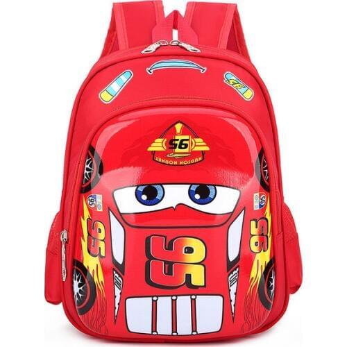 Disney Hot new cartoon 95 car hard box childrens school bag paint boys girls backpack Travel storage bag snack pack