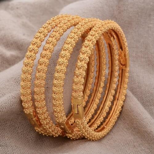 Hot Moroccan Gold Color Bangles Little Bit Bracelet For Women Arabic Ethnic Wedding Jewelry Dubai Bangles Family Gift