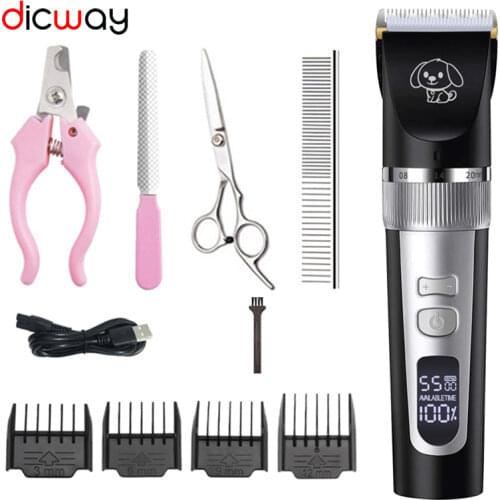 Dicway Dog Clippers Professional Pet Hair Trimmer For Dogs Grooming Machine Shaver Cat Hair Cutting Cutter Clipper For Animals
