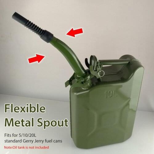 Metal Spout Flexible Durable Pouring Spout With Free Fuel Nozzel For 5/10/20L Ge rryJerry Cans Dark Green Free Fuel Nozzel Drop