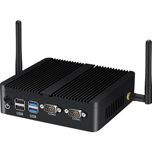 Fanless Mini PC Intel Core i3 4010U 4010Y 5005U Windows 10 Linux 2*Gigabit LAN 2*RS232 4*USB WiFi Compact Industrial PC