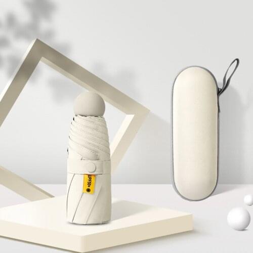 Capsule Mini Umbrella Women Men Sun Rain Umbrellas Sun Protection UV Light Folding Windproof Holding Umbrella