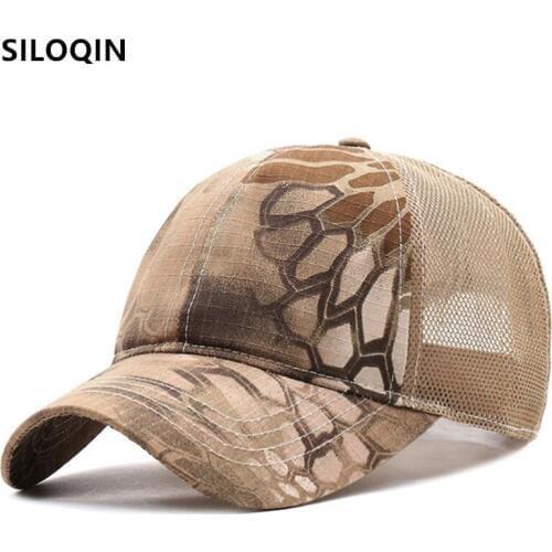 SILOQIN summer breathable baseball caps for men women mesh cap camouflage hat young womens casual sports cap mens fishing cap