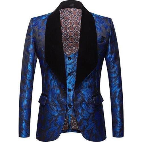 Mens Suit US Large Size36-46 High Quality Dress Men Jacquard Fabric Suit Jacket