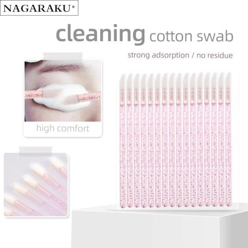 NAGARAKU 50pcs Disposable lash Brush Crystal eyelash brush tube Eyelash Extension lash cleaning brush multiple use