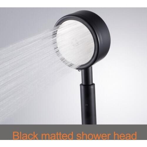 1 pcs black matted high pressure shower head rainfall water saving stainless steel bath shower head holder bathroom accessories