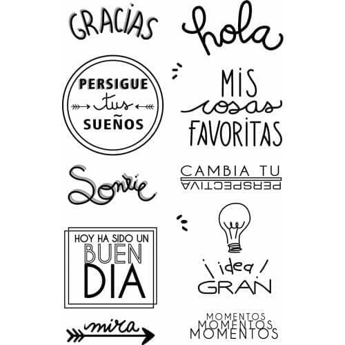 NEW Spanish Transparent Clear Silicone Stamp/Seal for DIY scrapbooking/photo album Decorative clear stamp sheets A574