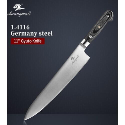 11 Inch Utility Chef Cleaver Kitchen Knife Germany 1.4116 Stainless Steel Slicing Chef Knives Sharp Japanese Gyuto Kitchen Knife