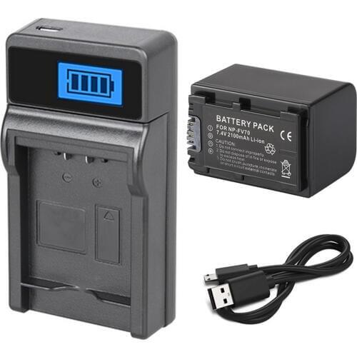 NP-FV70 Battery Pack + Charger for Sony HDR-PJ320, HDR-PJ330, HDR-PJ340, HDR-PJ350, HDR-PJ380, HDR-PJ390 Handycam Camcorder