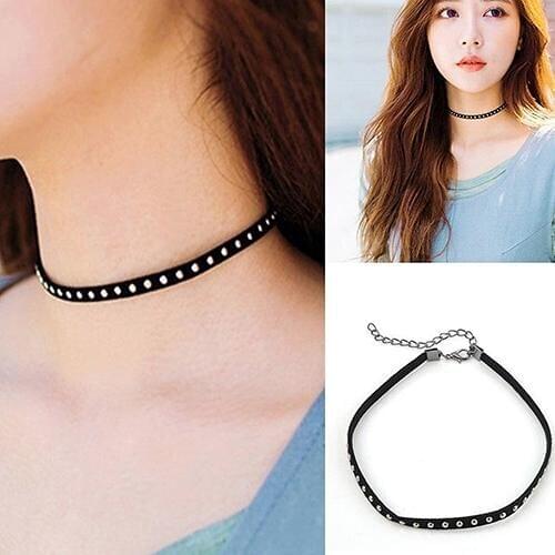 New Punk Necklace Spike Rivet Studs Choker Collar Chain EMO Rock Gothic Black Choker Belt Fashion Jewelry