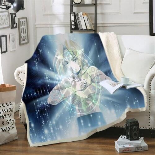 Anime 3D Print Symbol Plush Throw Blanket Sherpa Fleece Bedspread Blanket Vintage Bedding Square Picnic Wool Soft Blanket