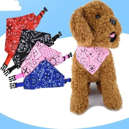 Adjustable Pet Dog Triangular Bandage Puppy Cat Scarf Bandana Collar Bibs Cat Neck Decor Dress Up Birthday Party Washable S/M/L