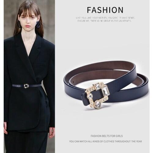 Diamond Metal Buckle Women Belt Genuine Leather Luxury Designer Jeans Belt Female Fashion High Quality Waistband Lady Belt 2021