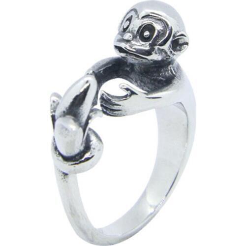 1pc Dropship New Design Animal Monkey Ring 316L Stainless Steel Fashion Band Party Monkey Ring