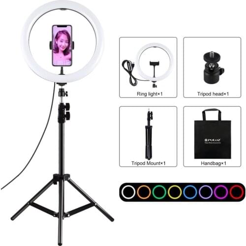 11.8 inch RGBW Ring Light with1.1m Stand Tripod Vlogging Photography LED Video Light Live Broadcast Kits &Tripod Ball head