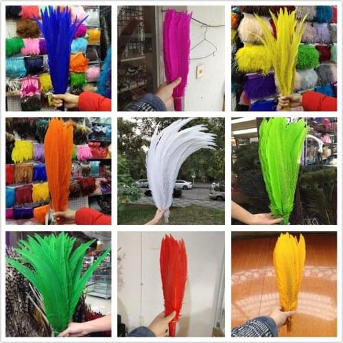 More Colors Wholesale 20/50/100pcs Silver Pheasant Feathers 70-75cm/28-30inch DIY Jewelry Stage Performances Decoration