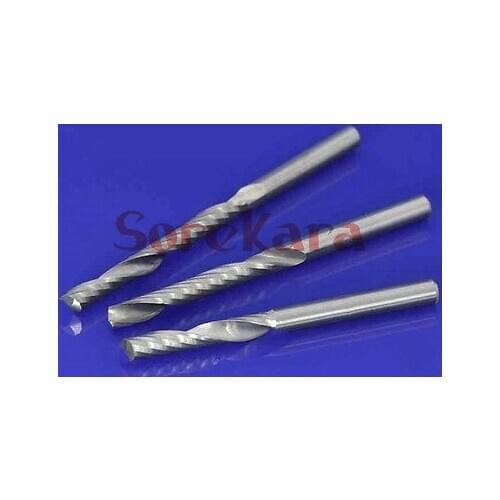 3.175*22mm Carbide CNC Router Bits One Flutes Spiral End Mills Single Flute Milling Cutter Spiral Cutter For MDF Woodworking