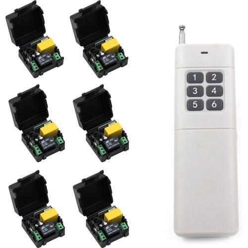 433Mhz AC 220V Wireless Remote Control Switch 1CH Remote Control Relay Mini Receiver with 1000m remote Long Range Transmitter