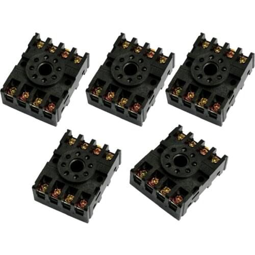 5 Pcs 8-Pin Screw Terminals PF083A Relay Base Socket for Time Delay