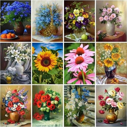 Diy 5D Diamond Embroidery Flowers Rhinestones Pictures Diamond Painting Full Square Drill Mosaic Cross Stitch Kits Home Decor