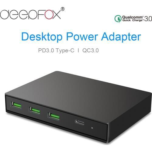 3-Port USB 3.1 Quick Charge Fast Charger PD3.0 Type-C & QC3.0 Power Adapter For Macbook iPhone Tablet